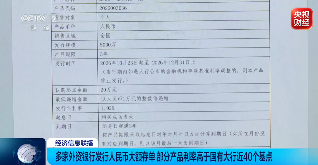 事关大额存单，多家外资银行密集上架→